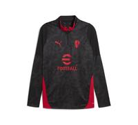 PUMA Maglia da allenamento con zip corta AC Milan 25/26 da uomo, Sport, Nero/Rosso, 3XL 3XL
