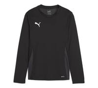 PUMA teamGOAL LS Jersey Jr, Maglia da Calcio Unisex Kids, Nero Bianco-Piatto Grigio Scuro, 116