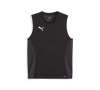 PUMA teamGOAL Sleeveless Jersey, Maglia da Calcio Men's, Nero Bianco-Piatto Grigio Scuro, L