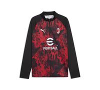 PUMA Maglia da riscaldamento con zip AC Milan da uomo, Accessori, Rosso, L L