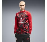 PUMA Maglia da riscaldamento con zip AC Milan da uomo, Accessori, Rosso, S S