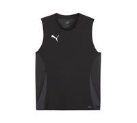 PUMA teamGOAL Sleeveless Jersey, Maglia da Calcio Men's, Nero Bianco-Piatto Grigio Scuro, XXL