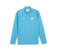 PUMA Maglia pre-partita con zip a quarti dell'Olympique de Marseille da uomo, Sport, Azure/Bianco, XL XL