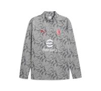 A.C. Milan - Maglia Prematch con Zip 1/4, Felpa Gara Pre-Partita, Stagione 2025/2026, Prodotto Ufficiale, Adulto, Grigio, S