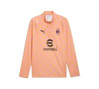 PUMA Maglia pre-partita con zip a un quarto AC Milan da uomo, Sport, Rosa Fruit/Sunny Giallo, XL XL