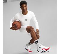 PUMA Maglietta a maniche lunghe da basket Media Day da uomo, Abbigliamento, Bianco, L L