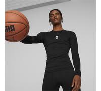 PUMA Maglietta a maniche lunghe da basket Media Day da uomo, Abbigliamento, Nero, M M