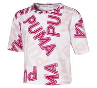 PUMA - Maglietta da Bambina Modern Sports AOP Tee G, Bambina, Maglietta, 581430-52_L, Bianco, 11-12Y