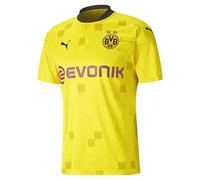 PUMA Maglietta da Uomo BVB Cup Replica SS with Evonik W/O Opel, Uomo, T-Shirt, 759544, Cyber Yellow-Puma Black, L