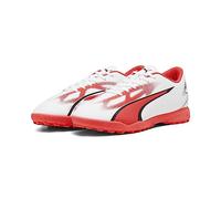 PUMA Male Scarpe da calcio ULTRA PLAY TT da uomo, White-Black-Fire Orchid, 41 EU