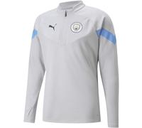 PUMA Manchester City F.C. - Maglia da allenamento da uomo, con cerniera a un quarto, Grigio/blu., M