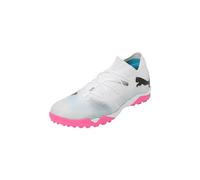Puma Men Future 7 Match Tt Soccer Shoes, Puma White-Puma Black-Poison Pink, 44.5 EU