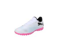 Puma Men Future 7 Play Tt Soccer Shoes, Puma White-Puma Black-Poison Pink, 42 EU