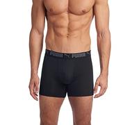 PUMA Men's 3 Pack Athletic Fit Boxer Briefs, Castlerock, Medium