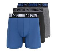 Puma Men's 3 Pack Athletic Fit Boxer Briefs, Star Sapphire, Medium
