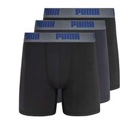 Puma Men's 3 Pack Boxer Brief, Black/Grey, Large
