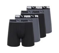 Puma Men's 4 Pack Active Stretch Boxer Briefs, Black/Grey, Medium