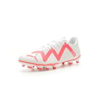 PUMA Men's Future Play Firm Artificial Ground Sneaker, White-Fire Orchid, 12