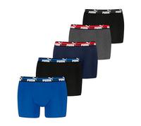 Puma Men's Men Bold Logo Boxer, Blue/Grey/Black, S (5er Pack)