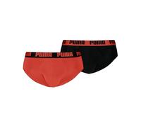 PUMA Men's Men Everyday Brief, Mid Grey Melange/Orange, S (2er Pack)