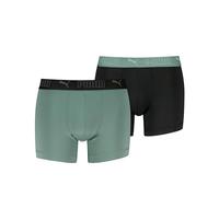 PUMA Men's Microfiber Boxer, Green/Black, XL (Confezione da 2), Verde/Nero, XL