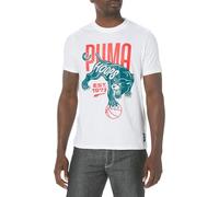 Puma Mens The Hooper Graphic Girocollo Manica Corta Casual Top Casual - Nero, Puma Bianco/Colpo Vincente, XX-Large