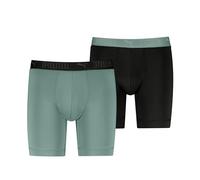 PUMA Microfiber Long Pugile, Green/Black, S (Pacco da 2) Uomo