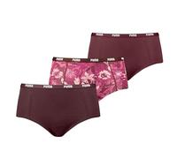 Puma Mini Boxer da Donna Stampato (Confezione da 3), Rubino Combo, L