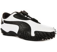 Puma Mostro Perf Donna pelle Retrò Scarpe Cinghia Bianco Nero UK 4 - 7