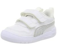 PUMA Multiflex Glitz FS V Inf, Stivaletti Bassi con Lacci Unisex-Bambini, White Silver, 19 EU