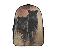 Puma neri Zaini Stampa 3D Multifunzione Zaino Da Viaggio Un'oasi nel deserto del Sahara Bookbag Tasche Nascoste Laterali Daypack Borsa Da Scuola 16 inch