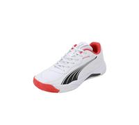PUMA Nova, Scarpe da Calcio Unisex-Adulto, Bianco Nero-Rosso Attivo, 40 EU