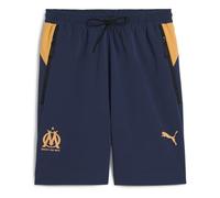PUMA Olympique Marsiglia PUMATECH - Pantaloncini unisex 6in, Blu/arancione, S