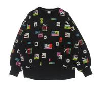 PUMA - Oversized All Over Print Crew - - Sport - Donna - Nero - M