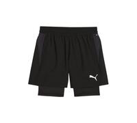PUMA teamGOAL 2in1 Short - Pantaloncini in Tessuto Adulti Unisex, PUMA Black-PUMA White, 658774