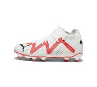 PUMA Partita Futura Fg/AG Jr, Scarpe da Calcio, Bianca Nero Fire Orchid, 30 EU