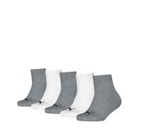 PUMA Plain Quarter, Calzini Unisex - Bambini e ragazzi, Bianco Grigio Bianco, 35-38