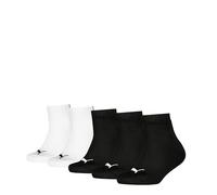 PUMA Plain Quarter, Calzini Unisex - Bambini e ragazzi, Nero Bianco, 23-26