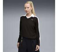 PUMA Polo a maniche lunghe T7 dal taglio morbido da donna, Abbigliamento, Nero, L L