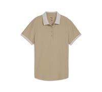 PUMA Polo da golf in jacquard MATTR Stripe da donna, Abbigliamento, Ice Coffee, XL XL