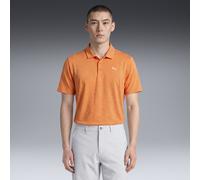 PUMA Polo da golf MATTR Deco in jacquard da uomo, Abbigliamento, Arancione, M M