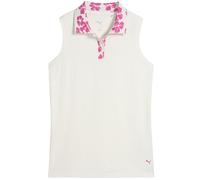 Puma Polo Modalon Floral Rib, senza maniche, bianco/rosa