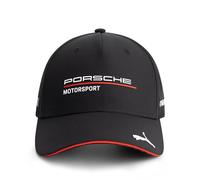PUMA Porsche Motorsport Cappellino del Team con Visiera Curva e Loghi Porsche Motorsport e Sponsor, Incluso Un Logo Visiera - Nero - Taglia Unica