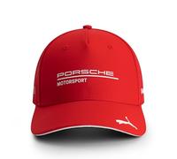 PUMA Porsche Motorsport Cappellino del Team con Visiera Curva e Loghi Porsche Motorsport e Sponsor, Incluso Un Logo Visiera - Rosso - Taglia Unica