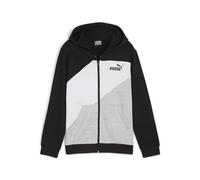 PUMA Power Colorblock Full-Zip Hoodie TR B, Sudore Unisex, Black, 140
