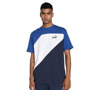 PUMA Power Colorblock Tee, T-Shirt Unisex - Adulto, Club Navy, M