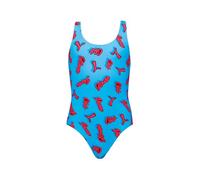 PUMA Printed Costume da Bagno, Blu/Rosso, 128 Bambine e Ragazze