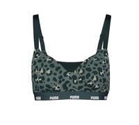 PUMA Printed Padded Reggiseno Sportivo, Green Combo, S Donna