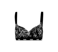 PUMA Printed Padded Top Reggiseno Sportivo, Nero, L Donna