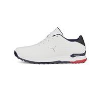 PUMA Proadapt, Pelle Alphacat, Scarpe da Golf Uomo, Bianco Navy per Tutti i Tempi Rosso, 46 EU